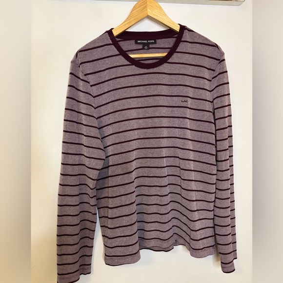 Michael Kors Long Sleeve Cordovan Stripe Cotton Thermal - Picture 1 of 5